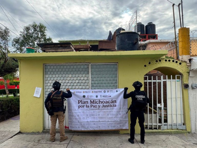 SSP brinda apoyo a FGE en cateo de inmueble en Morelia; hay 5 hombres detenidos