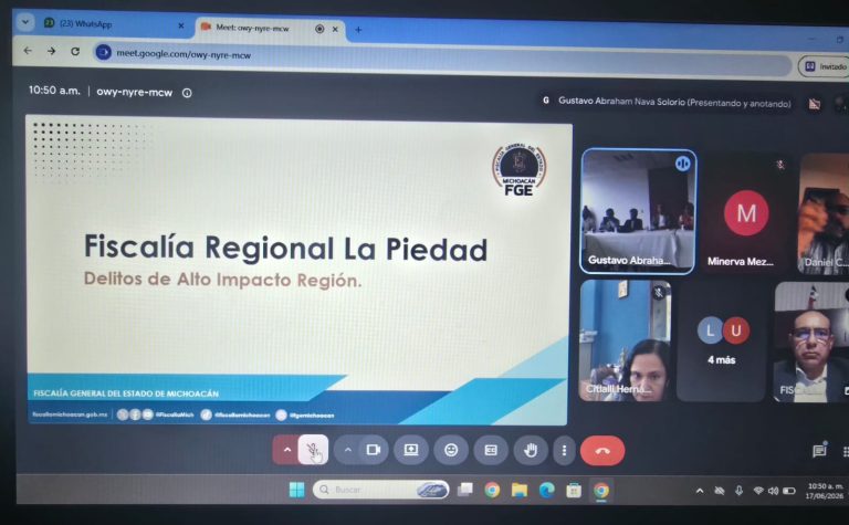 Fiscalía General fortalece coordinación regional para consolidar la paz y la seguridad en Michoacán