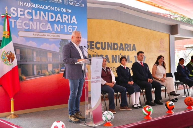 ¡Instalaciones dignas! Inaugura Bedolla Secundaria Técnica 167 en Pátzcuaro