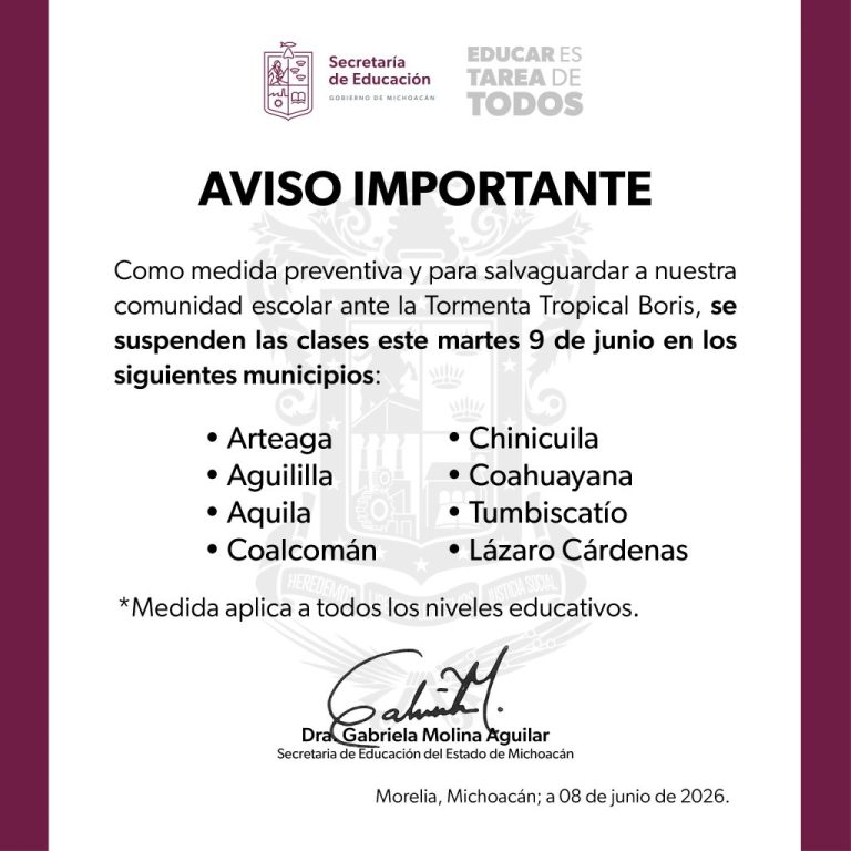 SEE suspende clases en Sierra-Costa por prevención ante Boris