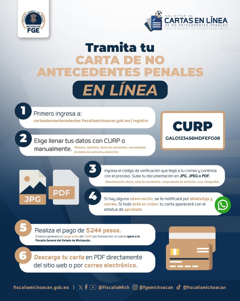 Fiscalía de Michoacán moderniza el servicio de Cartas en Línea con una plataforma 100 % digital