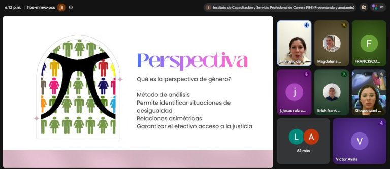 Fortalece FGE capacidades institucionales con capacitación en perspectiva de género para servidoras y servidores públicos