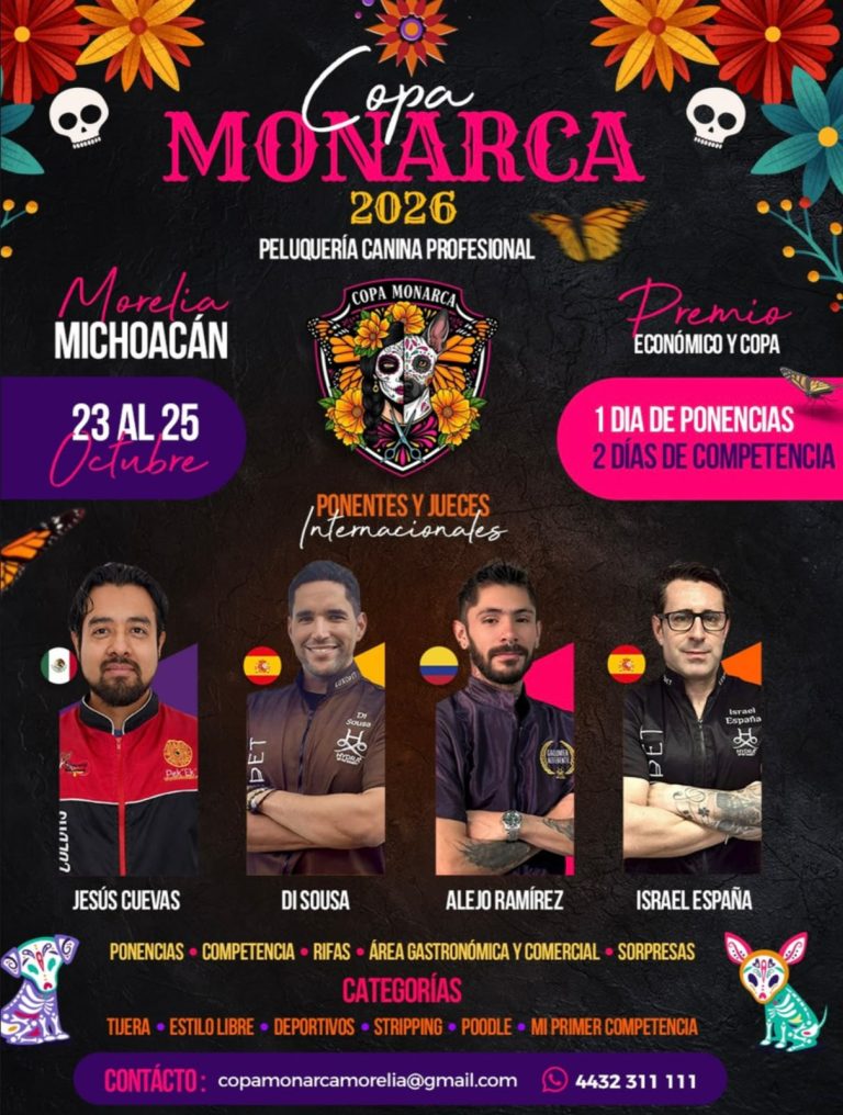 Michoacán recibirá la segunda edición de la Copa Monarca de estilismo canino