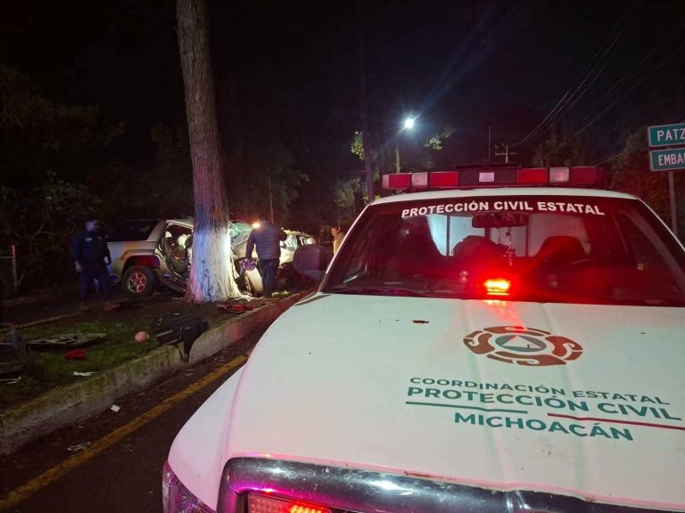 Choque de camioneta contra árbol deja 7 heridos en Tzintzuntzan
