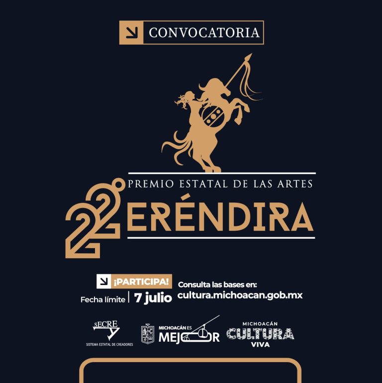  ­Últimos días para postular al Premio Estatal de las Artes Eréndira 2026