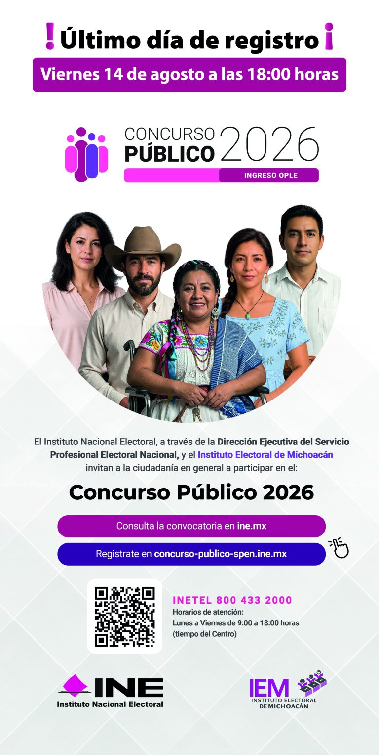 Últimos días para registrarse: IEM ofrece seis oportunidades para integrarse al Servicio Profesional Electoral