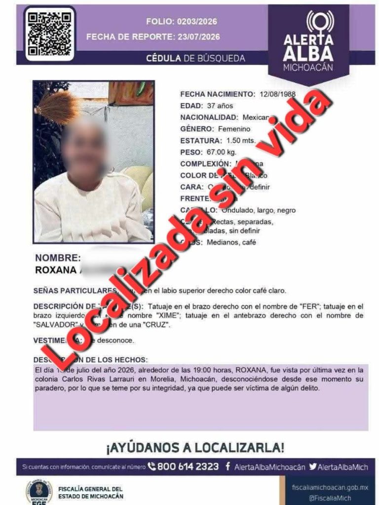 Identifican a mujer mutilada hallada en río de Balcones de Morelia; estaba desaparecida