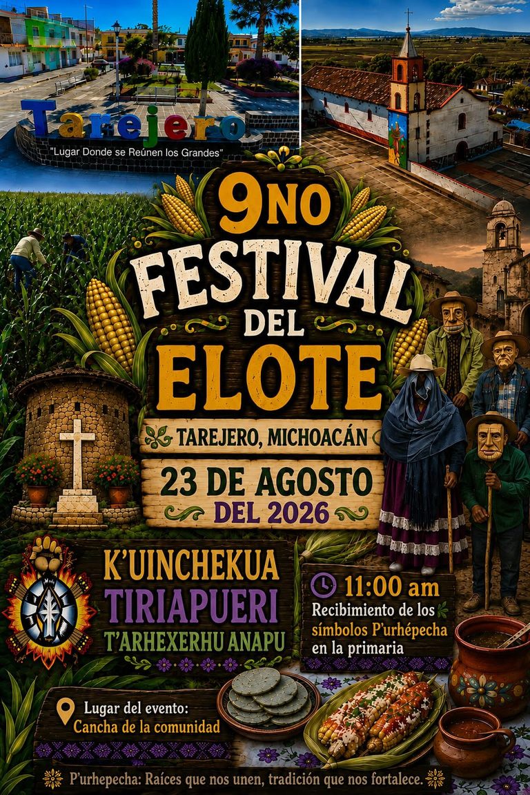 Festival del Elote reunirá gastronomía, tradición y cultura en Tarejero