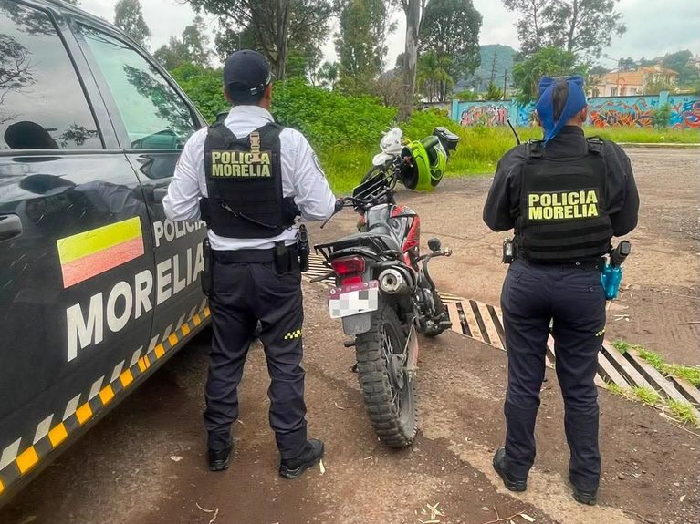 Policía Morelia detiene a joven en posesión de motocicleta robada
