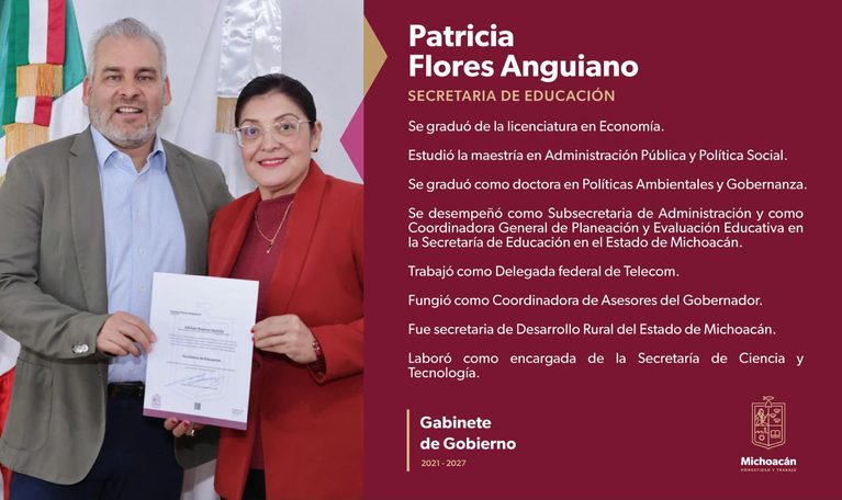 Nombra Bedolla a Patricia Flores como nueva secretaria de Educación