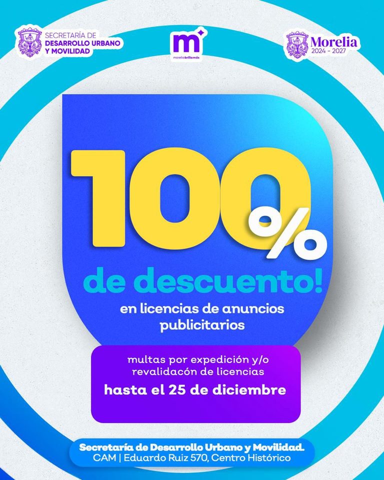 Gobierno de Morelia ofrece descuentos de hasta 100% para regularizar anuncios publicitarios
