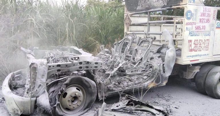 Se incendia camioneta repartidora de gas, en “La Nueva Jerusalén”
