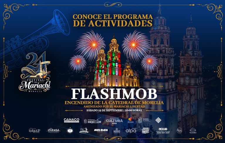 Invita CANACO Morelia a disfrutar de Flashmob en el marco del 24.º Festival del Mariachi