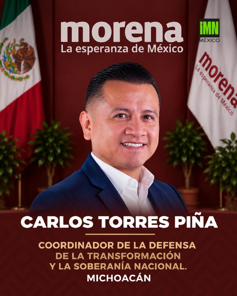 Carlos Torres Piña es designado coordinador de Morena en Michoacán; se perfila para la gubernatura en 2027