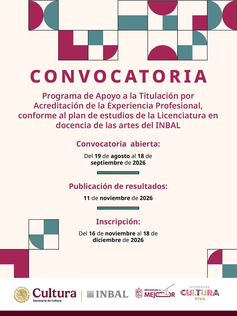 Abierta convocatoria para que artistas michoacanos obtengan Licenciatura en Docencia de las Artes